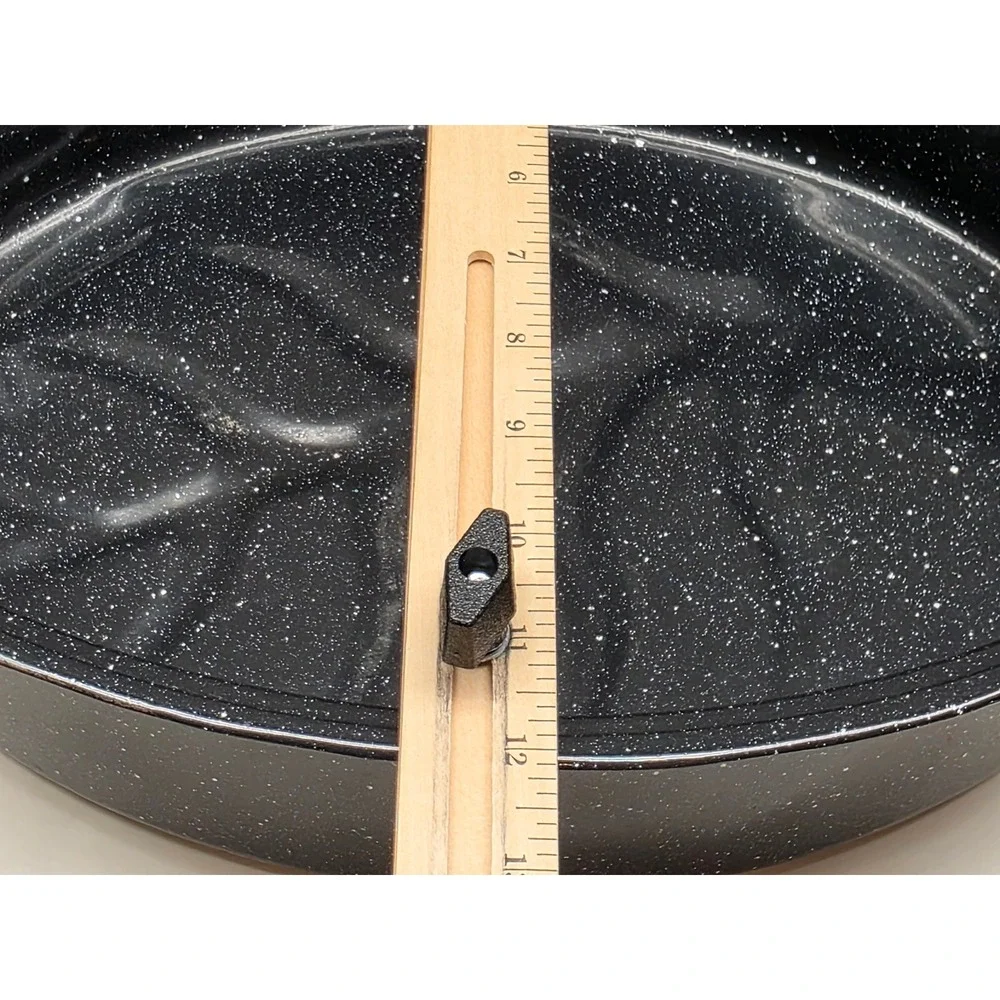 Granite Ware Oval Roaster Dark Blue Speckled Enamel on Steel with Lid 15 Inch
